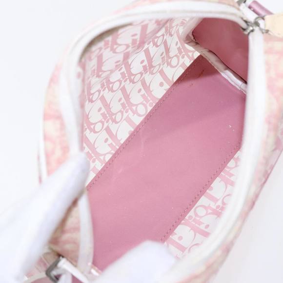 Christian Dior Trotter Canvas Shoulder Bag Clear Pink Silver Auth ki5020 - Picture 11 of 16